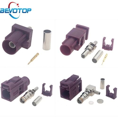 Bordeaux Fakra D Male Plug / Female Jack RAL 4004 Fakra RF Coaxial Soldering Wire Connectors for RG316 / RG174 Pigtail Cable