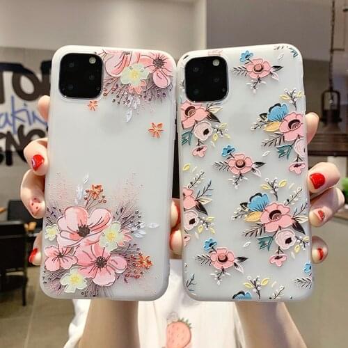 Phone Case For iPhone 7 8 Plus Cases Flower TPU Silicone Soft Full Cover For iPhone 6 6S plus XS Max XR 11 Pro Max Cases Fundas