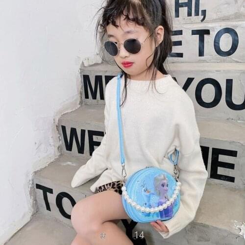 Disney princess childrens shoulder bag girls beads Messenger bag 2021 Frozen Elsa Anna girl baby shoulder bag frozen handbags