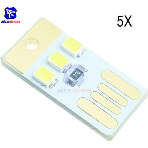 Diymore 5PCS/Lot USB Power White LED Night Light Lamp Bulb Portable Keychain LED