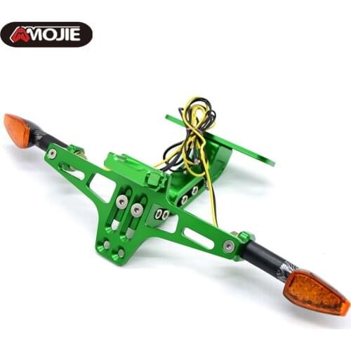 For Kawasaki Z300 Ninja 300 EX300 Ninja300 2013 2014 2015 2016 2017 Motorcycle License Plate Mount Holder Frame LED Light