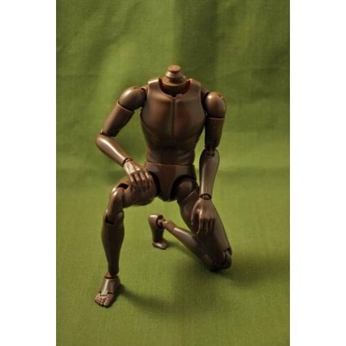 1:6 Scale Nude Body Black Skin Color Male African American Action Figure Narrow/Wide Shoulder Imitation HT Toys