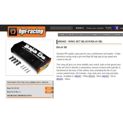 1/5 scale rc HPI wing with strong tenacity