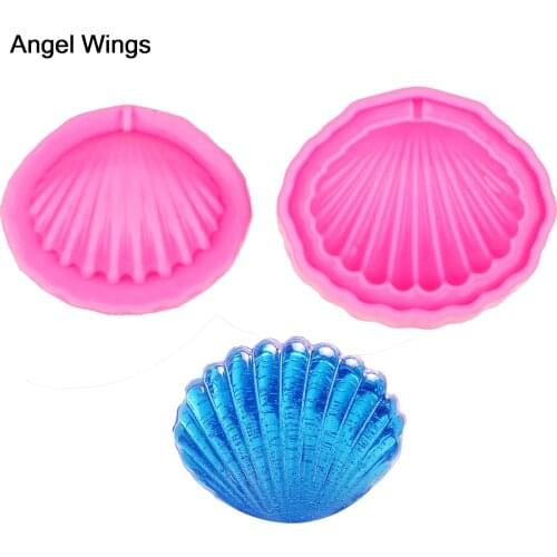 Angel Wings Food grade 3D fondant cake silicone mold shell shaped Reverse forming polymer clay chocolate decoration tools F1168