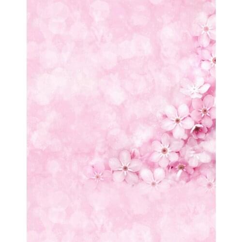 LIFE MAGIC BOX Backdrops Kids Pink Five-Petal Flower Double Sided Vinyl Studio Photo Background S-2562
