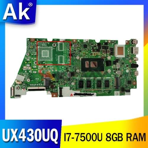 AKemy UX430UQ notebook Motherboard For ASUS UX430UV UX430UN UX430UQ UX430UQK Laotop Mainboard I7-7500U 8GB RAM tested full 100