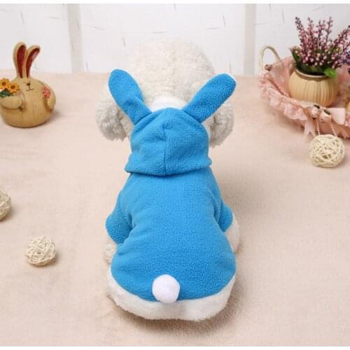 Cute Bunny Pet Dog Costume Clothes Hooded Coat Fleece Puppy Warm Outfit SEC88