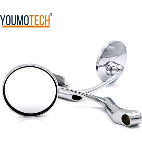 Motorcycle Rearview Side Mirror with 8/10mm Screws Universal Round Retro Modified Motorbike Cafe Racer Rear view Mirrors