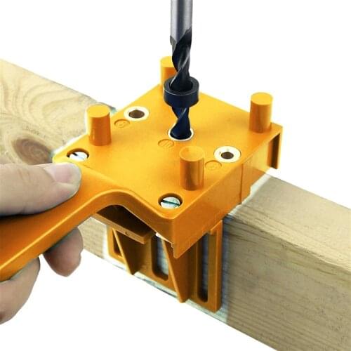 Woodworking Dowel Jig Drill Guide Positioning Tools with 3Pcs Metal Dowel Pins 6 8 10mm Drill Bits Wood Drilling Hole Saw Kit