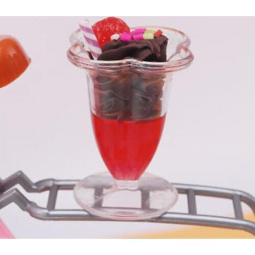 Clear Texture Dollhouse Accessory Barbie Food Craft Dollhouse Milkshake Toy for Indoor