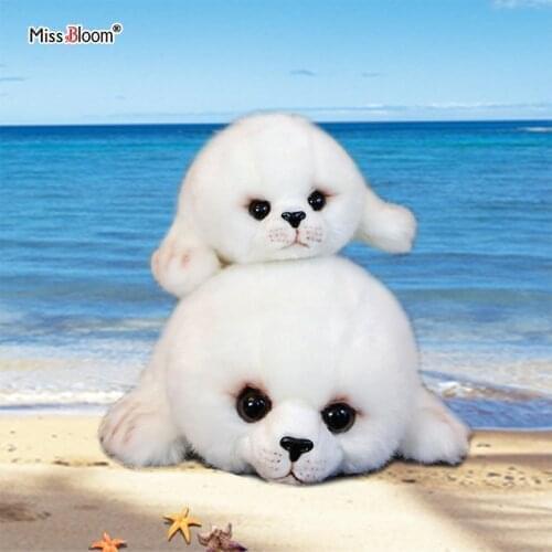 Dropshipping Soft Cute Seals Plush Toy Sea World Animal Sea Lion Plush Stuffed Doll Big-Eyes Baby Birthday Gift for Kids Dolls