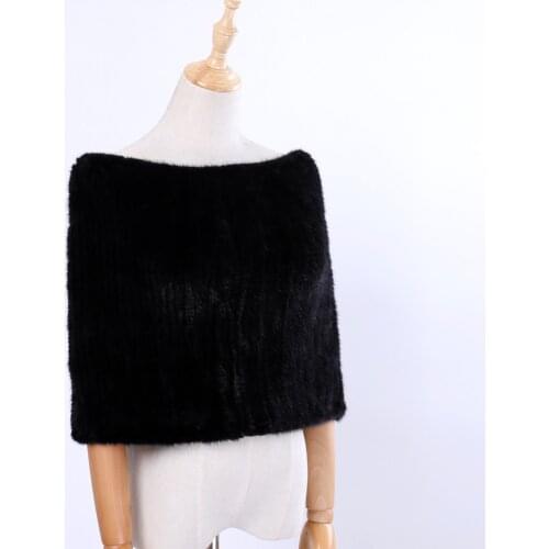 Luxury Genuine Mink Fur Knitted Elastic Womens Winter Pullover Shoulder Cape Lady Amice Fashion Cappa Real Fur Tippet Free Size