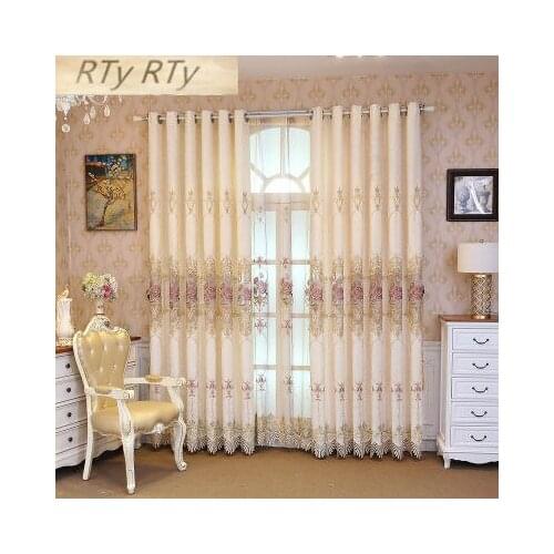 New Europe Embroidered Window Curtain For living Room Bedroom Blackout Curtain Window Treatment Drapes Home Decor high quality