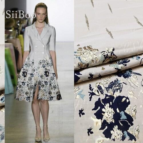 Siiboo Italy luxurious style positional patterned metallic jacquard brocade fabric for women dress suits sp6317