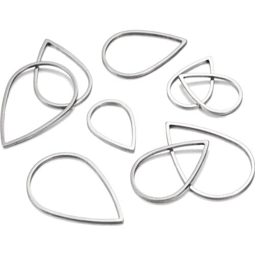 20pcs/lot Waterdrop Stainless Steel Teardrop Link Closed Jump Rings Connectors For DIY Earring Jewelry Makings Accessories
