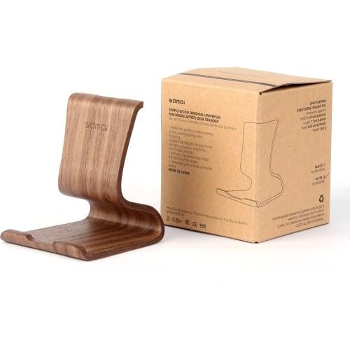 Birch/Walnut Mobile Phone Stand Wooden Universal Mobile Stand Holder Desktop Bracket for Xiaomi Iphone 11 Huawei Android Phone