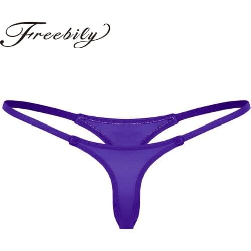 Sexy Women Ladies Lingerie Low Rise Stretch High Cut Solid Color Mini G-string Thong Underwear Panties for Lingerie Night