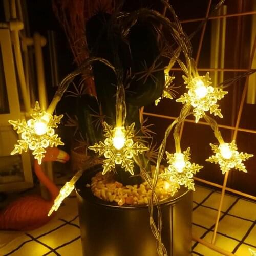 3M LED Snowflakes Light String Battery Powered Fairy Room Adornment Home Hanging Christmas tree Holiday Party Wedding Colorful