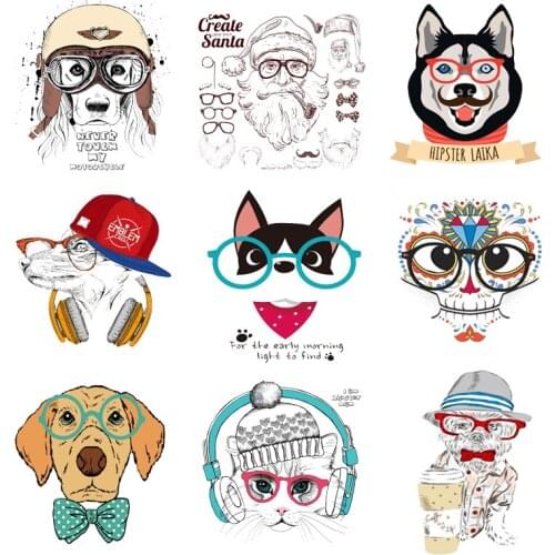 Iron-on Transfers for Clothing Patches Clorhing Stickers Stripe Diy Animals Applique Vinyle Adhesive Flex Fusible Transfer Pvc F