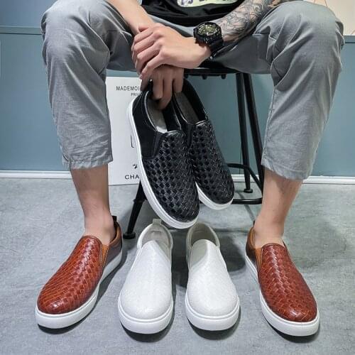 Summer Men Shoes PU Leather Youth Low Top Shoe Comfortable Casual Shoes Comfort Flat Loafers Shoes