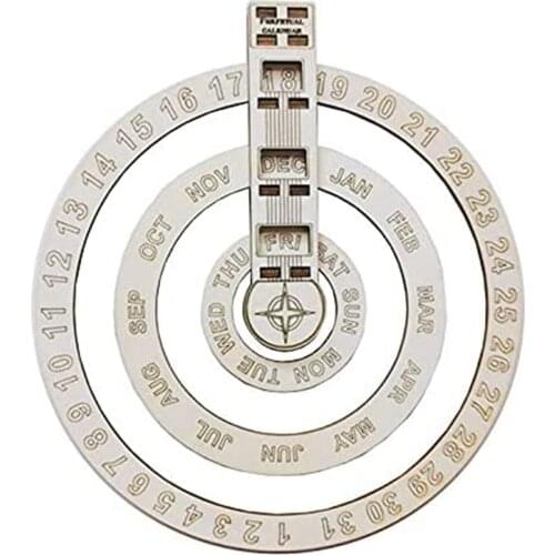 Perpetual Calendar Circular Rotation Rotating Wall Hanging Decorative Pendant Home Decoration Wooden Calendars