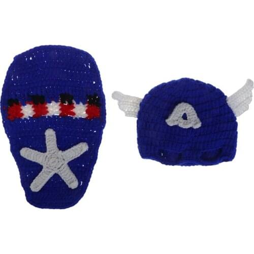 Newborn Baby Girls Boys Crochet Knit Costume Photo Photography Props Outfits Set