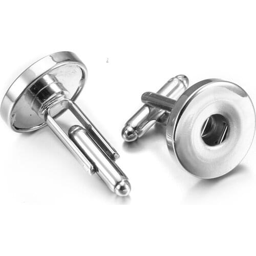 High Quality Mens 18mm Snap Button Cufflink Tie Clip Snap Stickpin Fit DIY Ginger Snap Button Mens Watch Jewelry