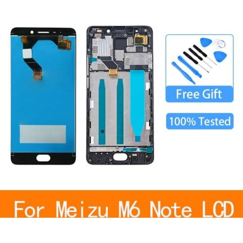 For Meizu M6 Note Touch Screen Digitizer + LCD Display For Meizu Note 6 5.5" Cellphone Black White Color