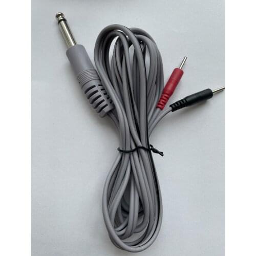 10pcs Jack 6.35mm Plug headTherapy Electrode Wires cable for Tens Electric Acupuncture Stimulator Machine with 2.0mm pin