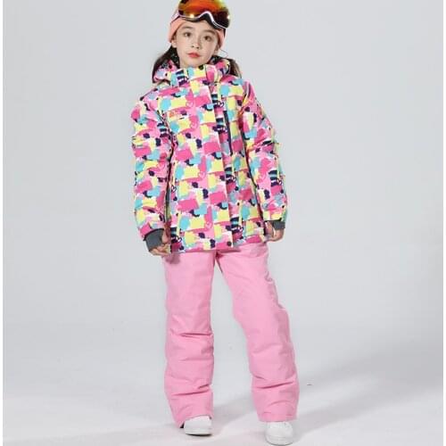 2019 Ski Suit Kids Thicken Winter Suit Children Snowboard Suit Children Ski Suit For Girls Ski Jacket Snowboard Snow Suit Warm