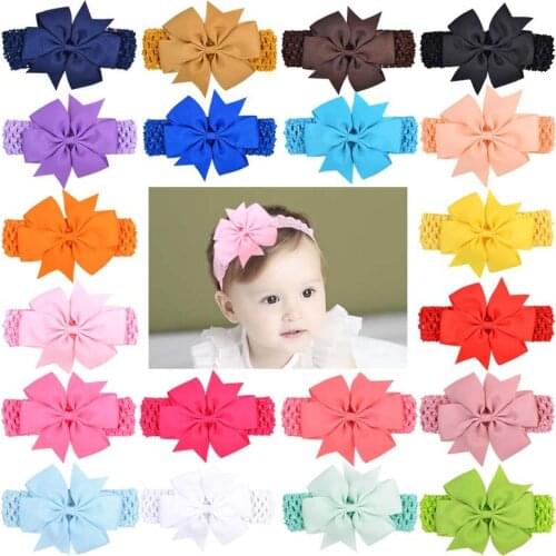 2021 New Baby Girl Headband Infant Wave Headbands Bowknot Hair Accessories Newborn Headwrap Gift