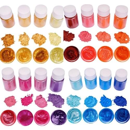 4PCS Pearlescent Pigment Handmade Glue Pearl Powder Mica Pigment Dyes for DIY Soap Nails Candles Polishes Crystal Mold Making