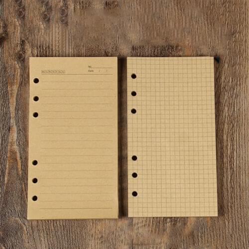 400Sheet Kraft Paper A6 Loose Leaf Notebook Core Spiral Binder Inner Inside Page Diary Weekly Planner Refill School Stationery