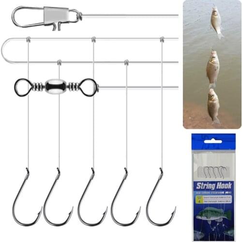 5Pcs Hook / Set String Hook High Carbon Steel Fishhooks for Swivel Rigs Bait Jig Heads Fishing Gear Tackle Pesca Fishing Hook