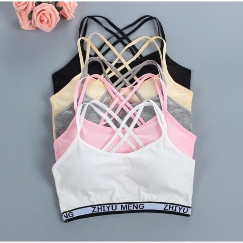 5pc/Lot Girls Bra for Teenager Kids Cotton Training Bra Breathable Teen Girls Lingerie Soft Kids Vest Teenage Tube Top