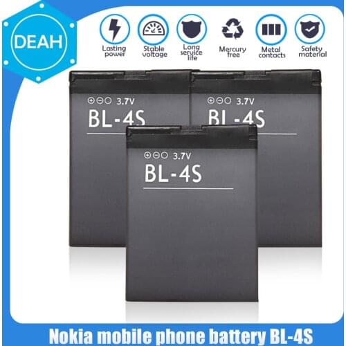 3.7V 860mAh BL-4S BL4S BL 4S Phone Battery For Nokia 1006 2680S 3600S 3602S 6202C 6208C 7020 7100S 7610 7612S X3-02 3710F 1006