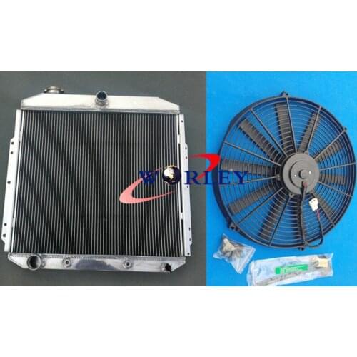 ALUMINUM RADIATOR +FAN FOR FORD PICKUP F350 F250 F100 FORD Engine 1953 1954 1955 53 54 55