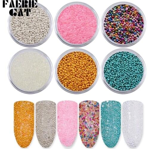 6 Colors/set Micro Steel Bead Nail Art Caviar Beads Gold Mixed Sizes Silver Studs DIY Nail Gel Polish Decorations Accesoires