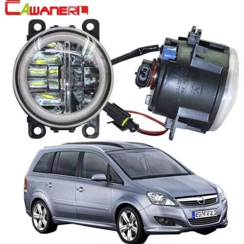 Cawanerl For Opel Zafira B MPV A05 2005-2011 Car H11 LED Lamp 4000LM Fog Light + Angel Eye Daytime Running Light DRL 2 Pieces