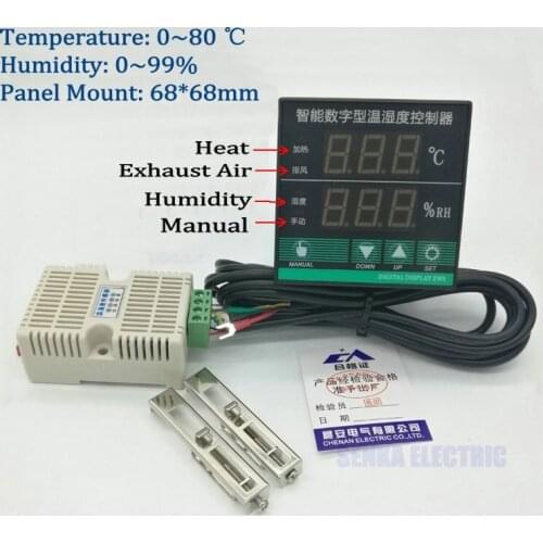 Digital Intelligent Egg Hatch Temperature and Humidity Controller Thermostat with Sensor