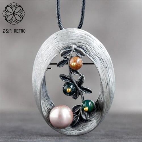 Beautiful Leaf Pendants Long Necklace for Women Vintage Jewelry Bead Suspension Rope Chains Choker Wholesale Jewellery 2020 New