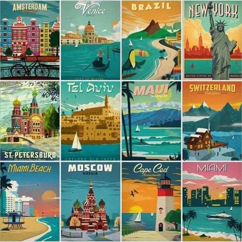 Evershine Diamond Painting New York 5D Diamond Embroidery Landscape Picture Rhinestones Mosaic Needlework Art Wall Decor