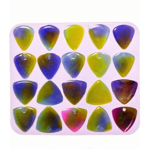 2 Pieces Transparent Color Guitar Pick Mold Silicone Guitar Picks Mold Epoxy Casting Mold Jewelry Pendant Making Tool