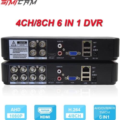 6IN1 4Channel 8Channel Hybrid DVR XVR NVR Video Recorder For Analog AHD Camera 5MP IP Camera Onvif Video Surveillance Mini DVR