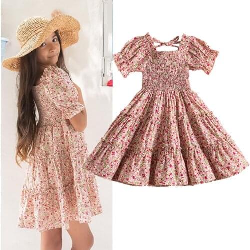 Summer Casual Dress Kids Dresses For Girls Lace Flower Girls Dress Baby Girl Party Wedding Dress Children Clothes Princess Dress