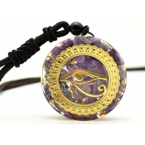 LOOKER Orgone Pendant Energy Crystal Charoite Meditation Props 24Kgold Pendant Christmas Gift