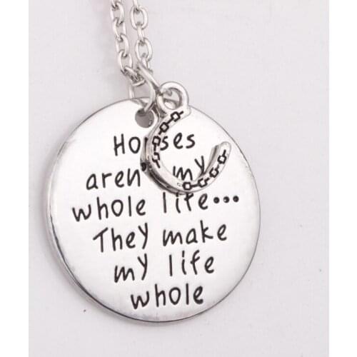 N210 FashionHorse aren't my whole life... they make my life whole horse saddle charm pendant necklace charm jewelry