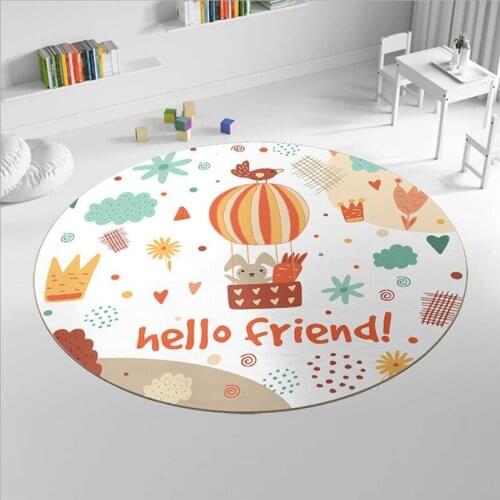 Cartoon Bedroom Decoration Carpet Round Small Animal Non-slip Living Room Baby Crawling Mat Room Rug Part Two