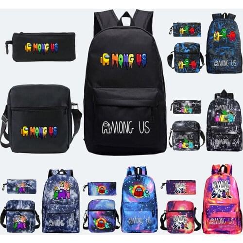 Video Game 3pcs Set Backpack Children Anime Cartoon School Bag Bookbag Men Women Travel bags Mochila Daily Rucksack