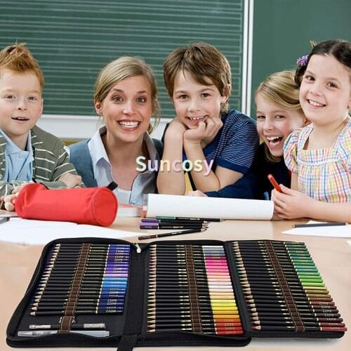 Zzoneart 72 Colors Professional Fine Artist water soluble Color Pencil Set Drawing Colour Colored Pencils Art Supplies